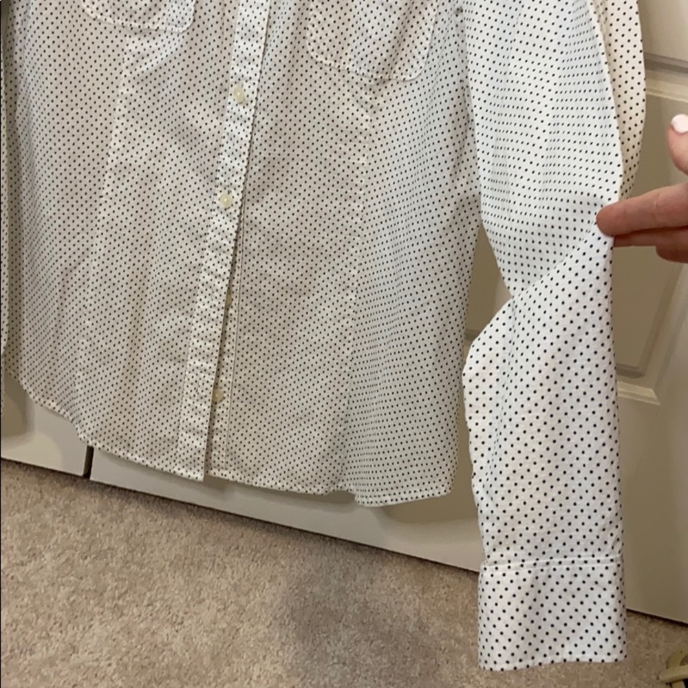 Loft Dot Button Up Collared Top - image 6